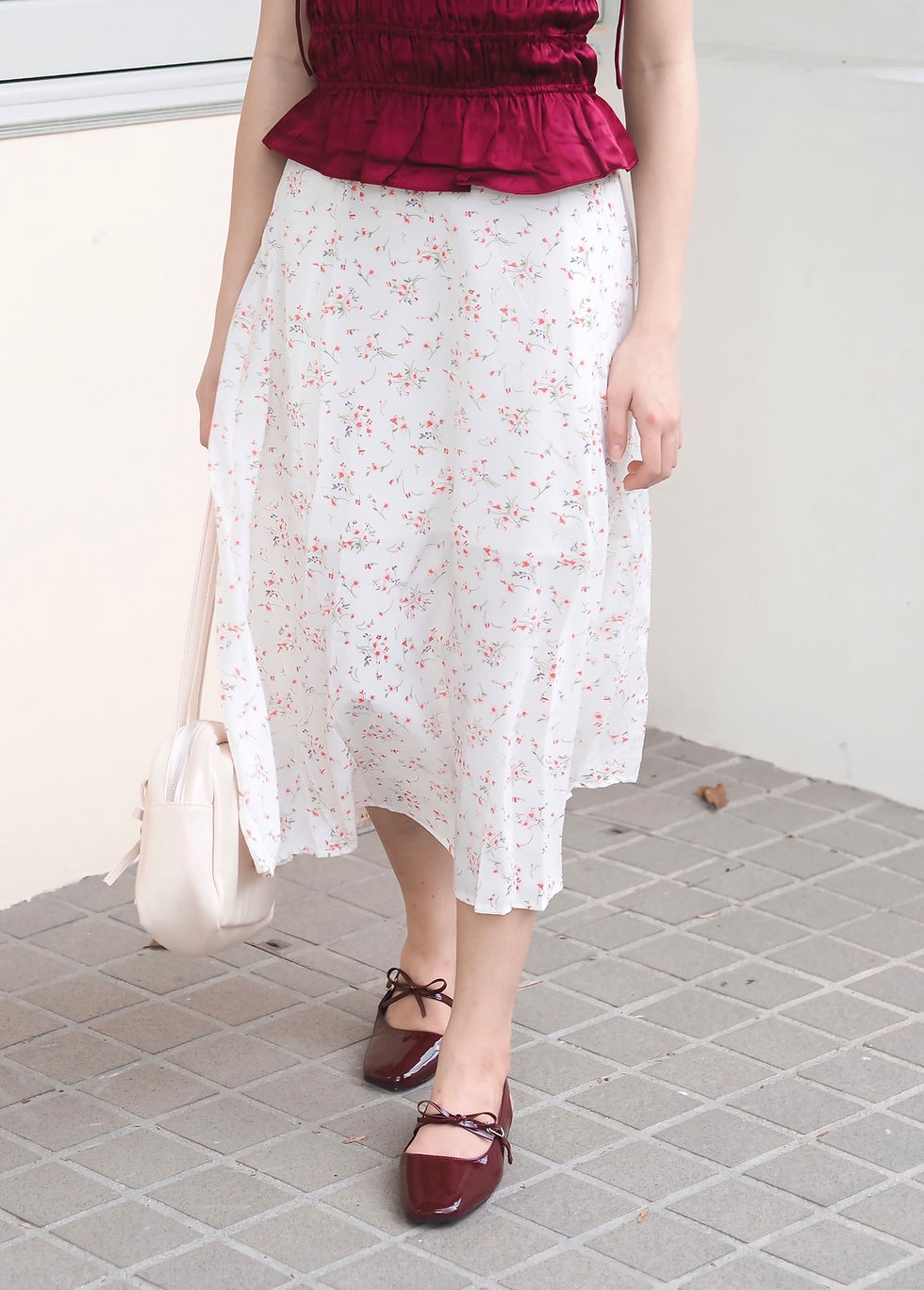 Thumbnail: Red Ruby Ribbon Slingback Low Block Mary Janes 