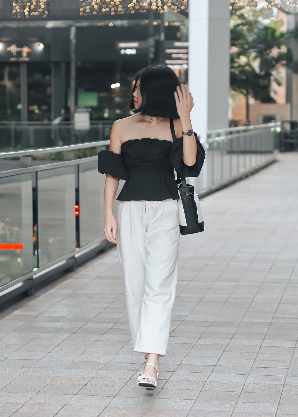 Thumbnail: Gabrielle Tailored Straight Cut Pants (CREAM WHITE)