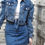 Thumbnail: [2-PIECE SET] Biker Girl Denim Bomber Jacket + Aline Skirt