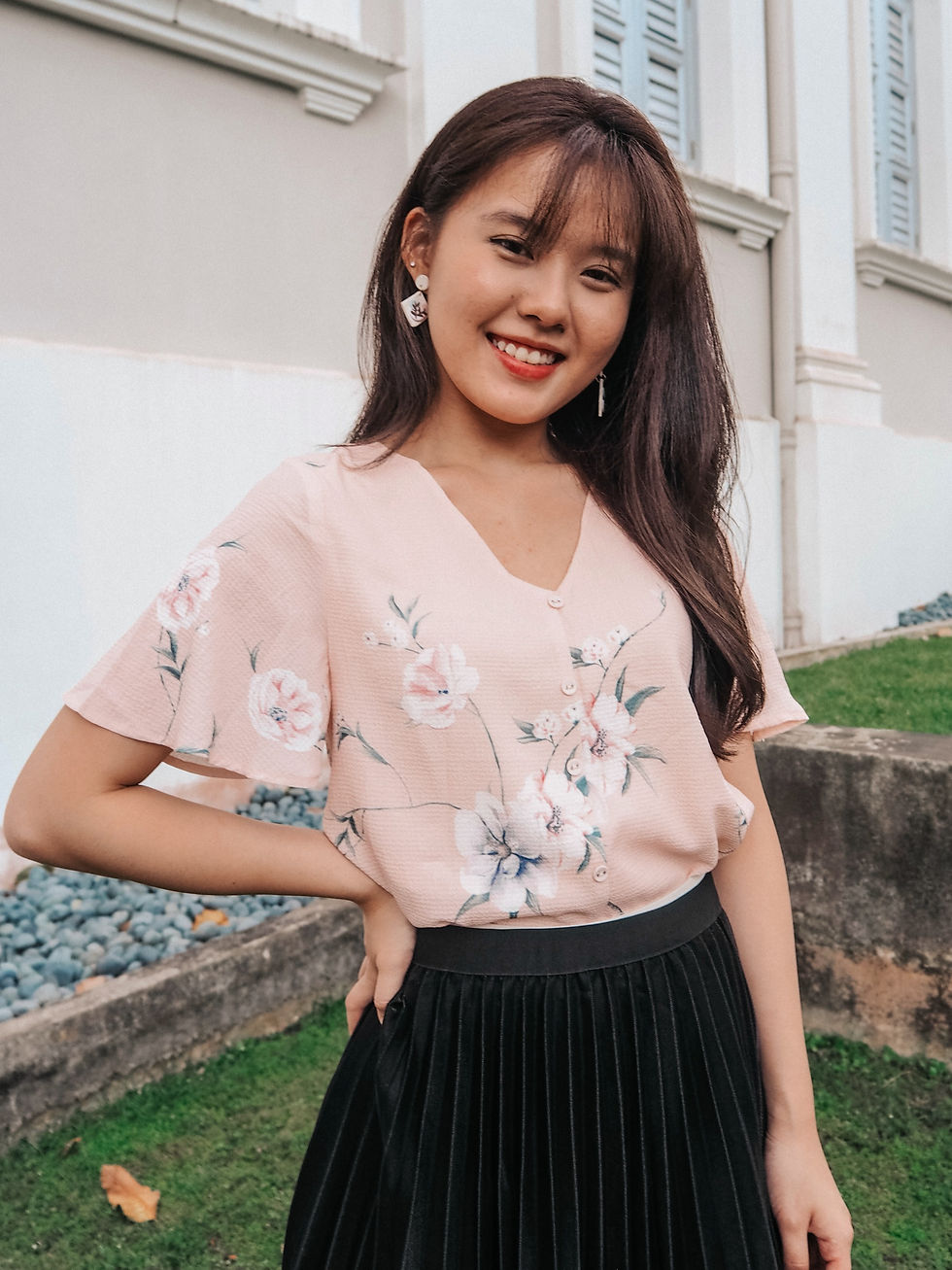 Thumbnail: Charlotte Floral Button Down Sleeve Top (2 COLOURS)
