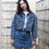 Thumbnail: [2-PIECE SET] Biker Girl Denim Bomber Jacket + Aline Skirt