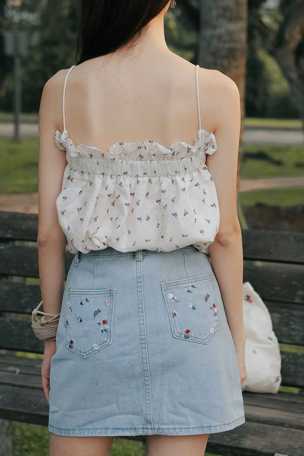 Thumbnail: Scent of Magnolia Floral Shoestring Babydoll Top