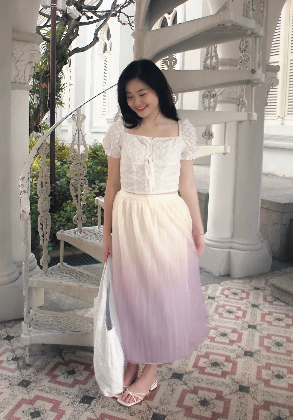 Thumbnail: Voilá Viola Ombre Pleated Skater Skirt