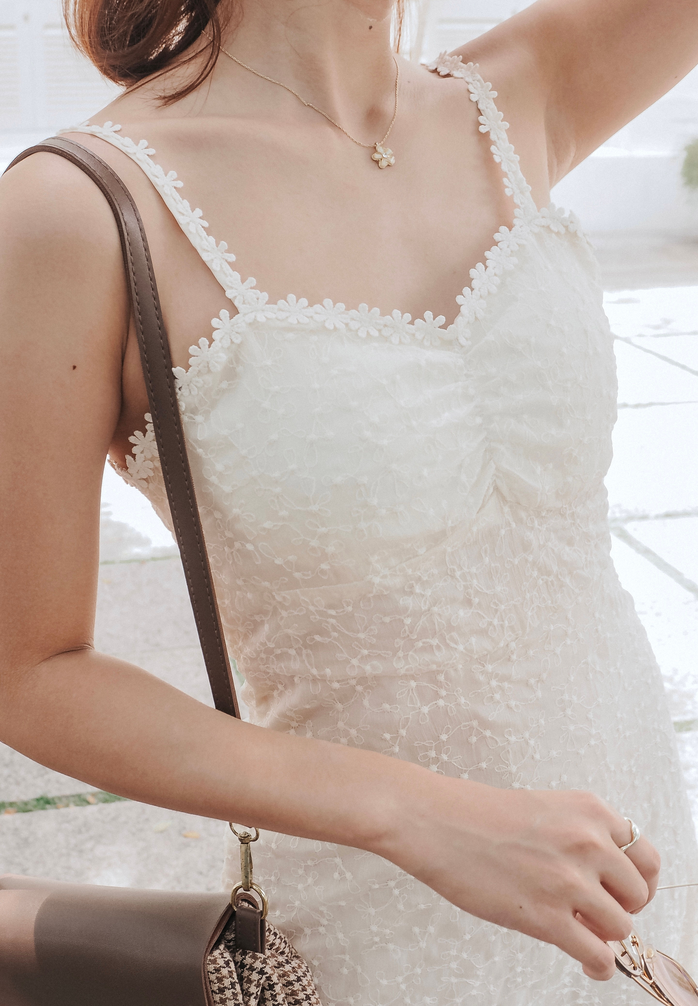 Meet me in Paris Floral Lace Embroidery Midi Dress