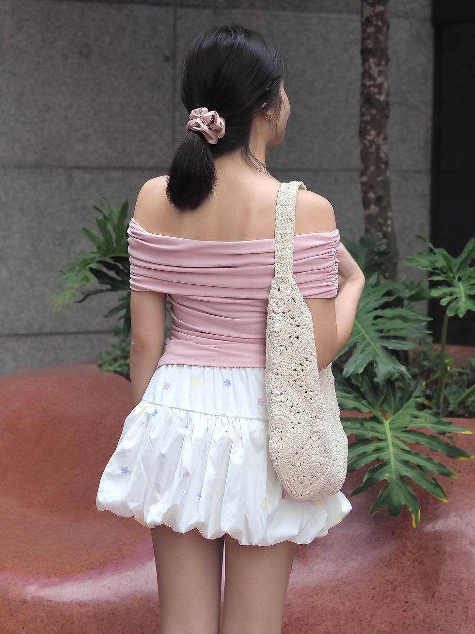 Thumbnail: Poppy & Petal Ribbon Bubble High Waist Skirt