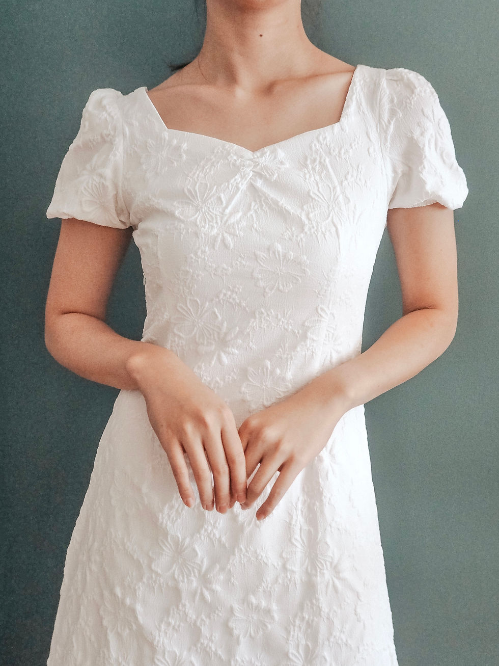 Thumbnail: Modern Juliet Floral Embossed Frock [MIDI]