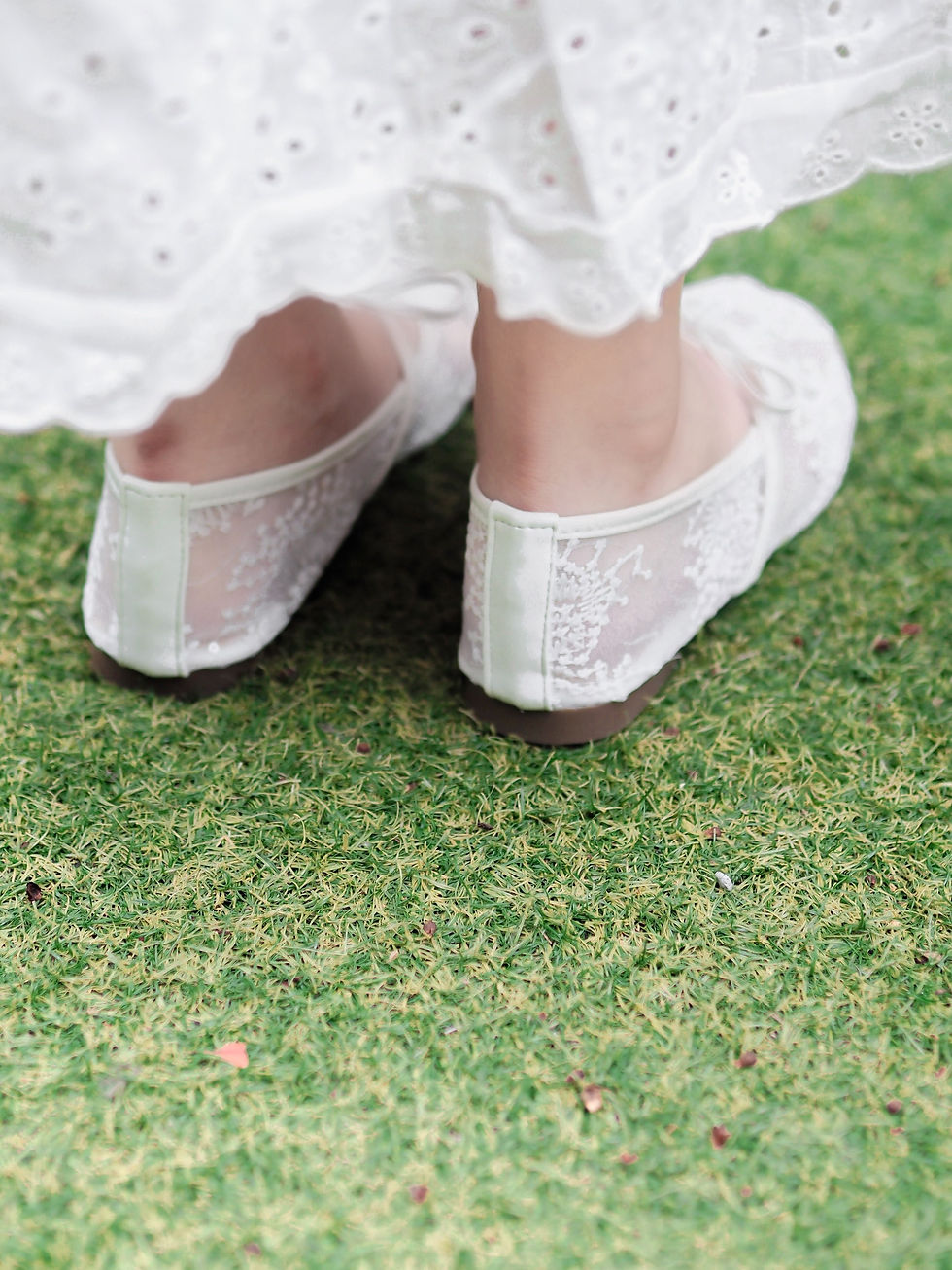 Thumbnail: Ballerina Floral Mesh Ribbon Pumps