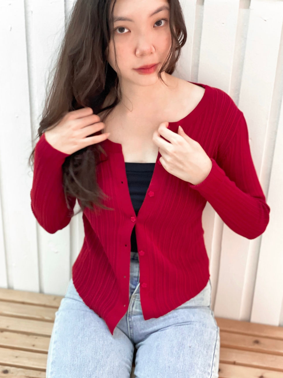 Thumbnail: Apple Cinnamon Floral Button Down Cardigan/ Long Sleeve Top