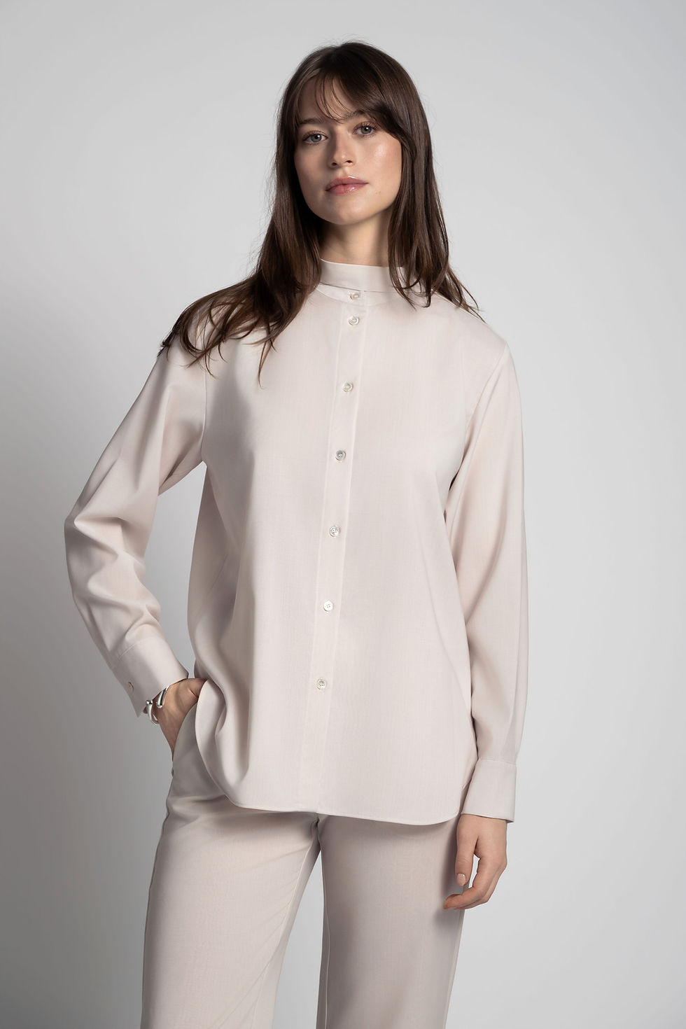Miniaturbild: PURIST Bluse | Cool Wool | Beige