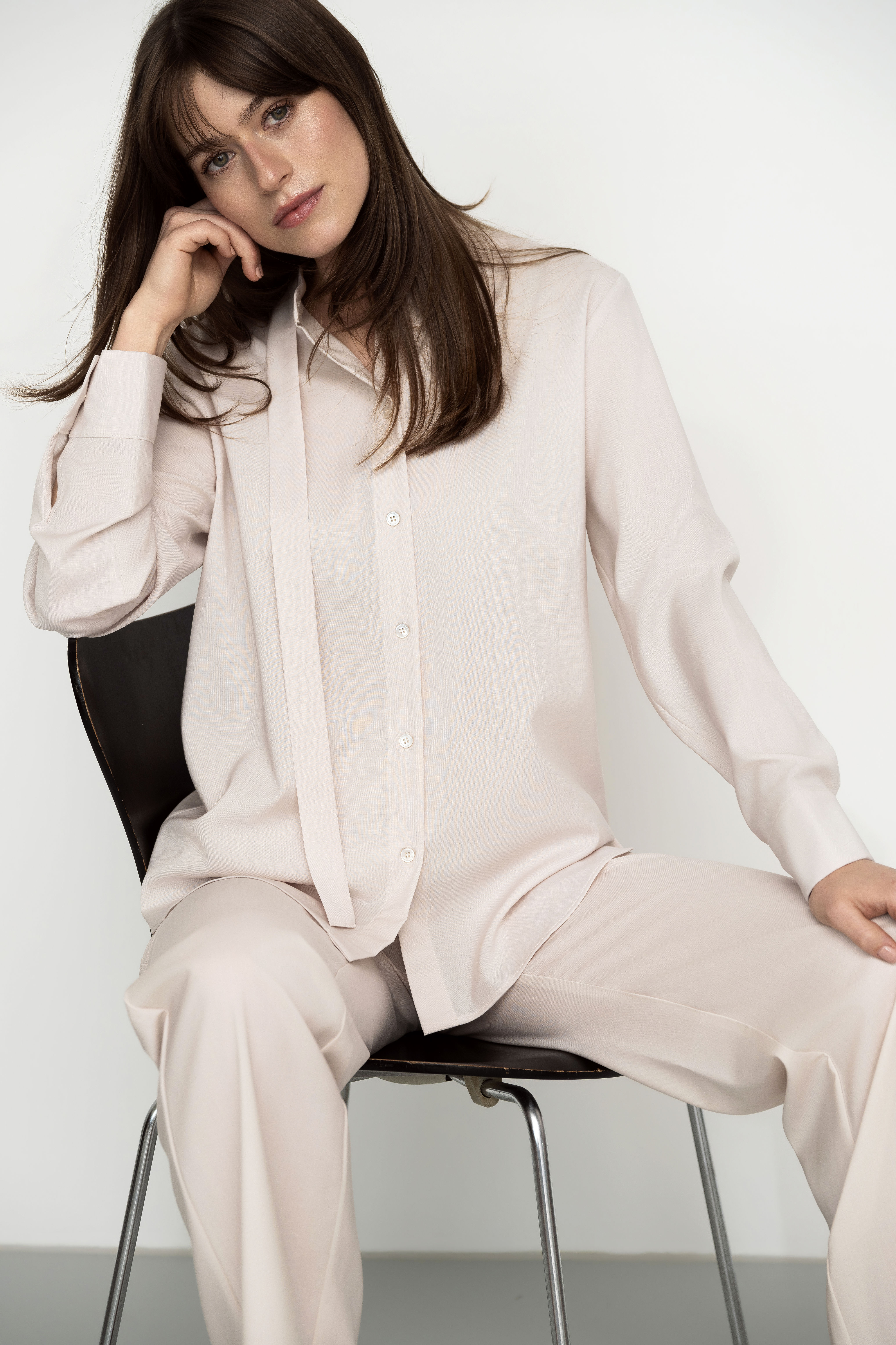 PURIST Blouse | Cool Wool | Beige