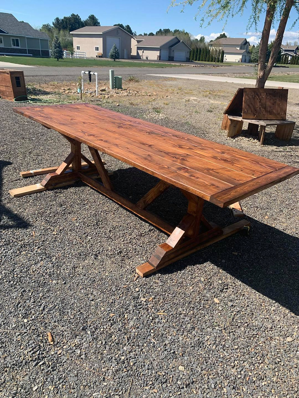 Thumbnail: Fancy X or Truss Farmhouse Table