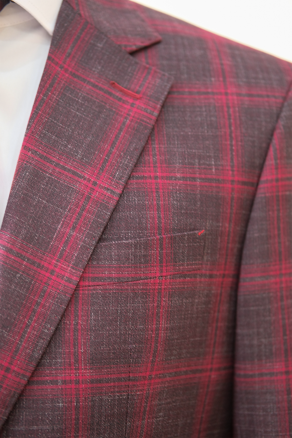 Hình thu nhỏ: RTW Red-Brown Windowpane Blazer