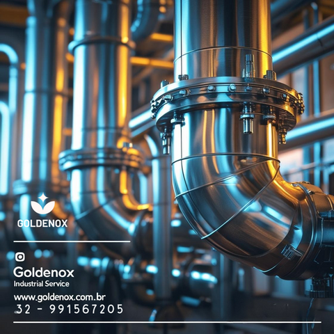 Tubulação industrial brilhante, Goldenox, serviços de 32-991567205