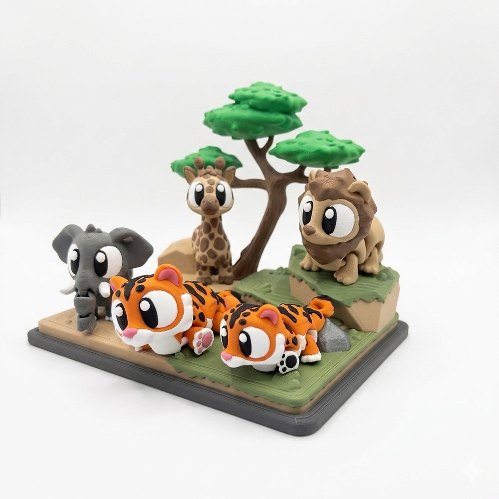 Thumbnail: Safari Playset (Lion, Tiger, Giraffe, Elephant)
