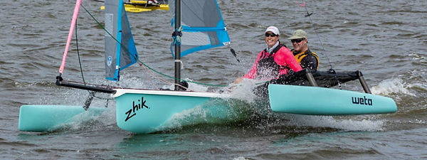 Weta sailing with a friend