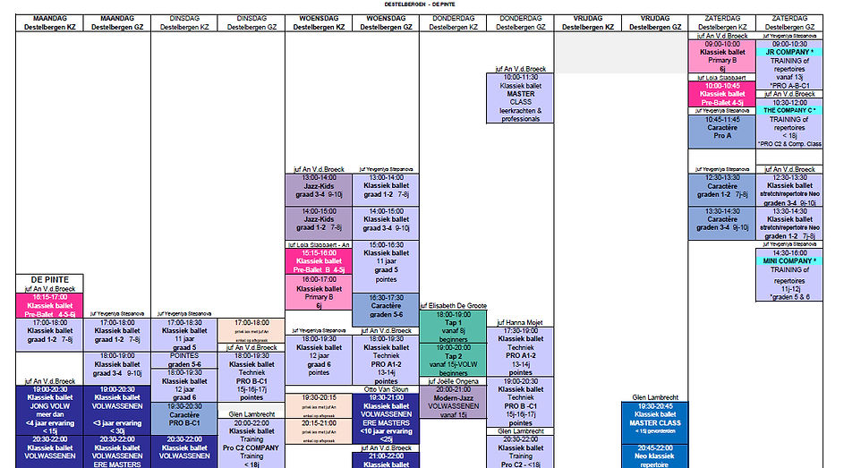UURROOSTER 2026-2027 Destelebergen De Pi