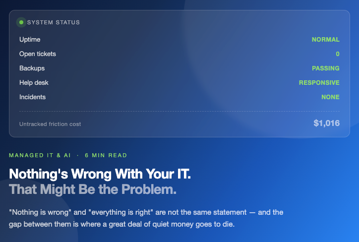 Nothing's Wrong With Your IT. That Might Be the Problem.