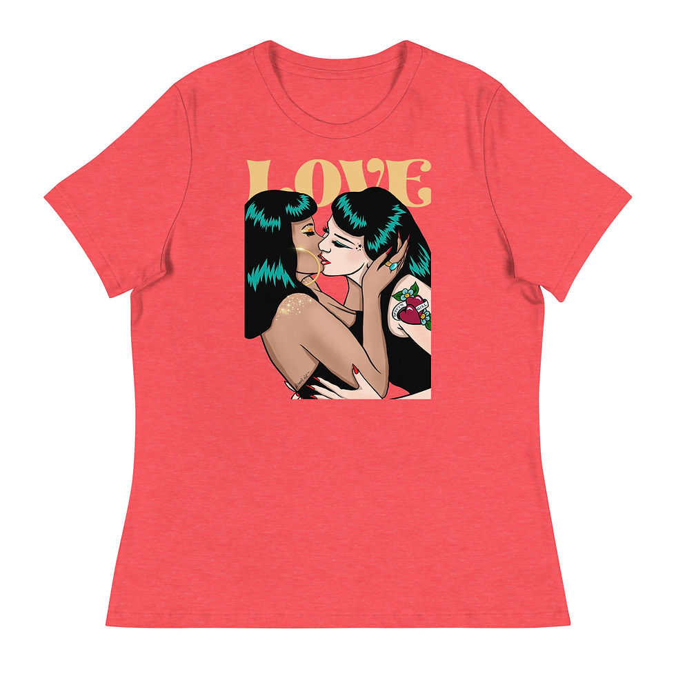 Thumbnail: LOVE - Women's Relaxed T-Shirt - Lesbian Gay LBGTQ Pride Tee 