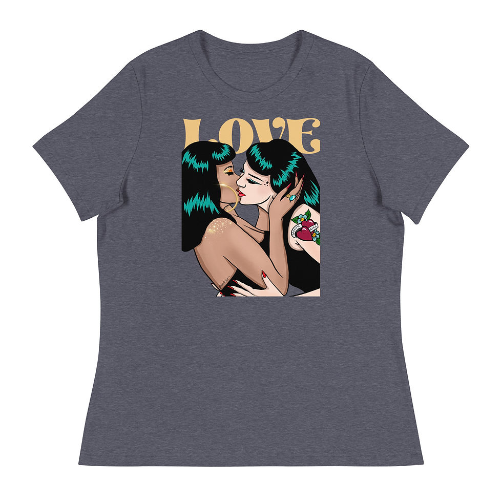 Thumbnail: LOVE - Women's Relaxed T-Shirt - Lesbian Gay LBGTQ Pride Tee 