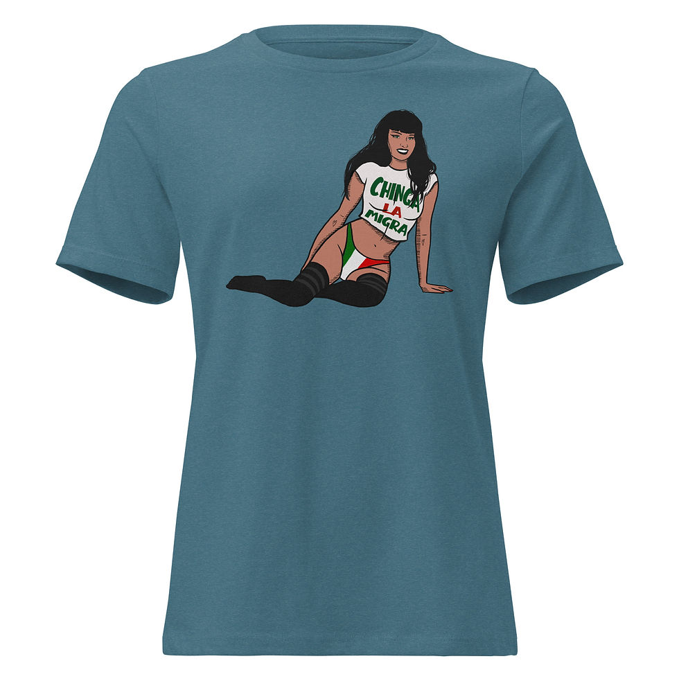 Thumbnail: Chinga La Migra Pinup Women's Relaxed T-Shirt