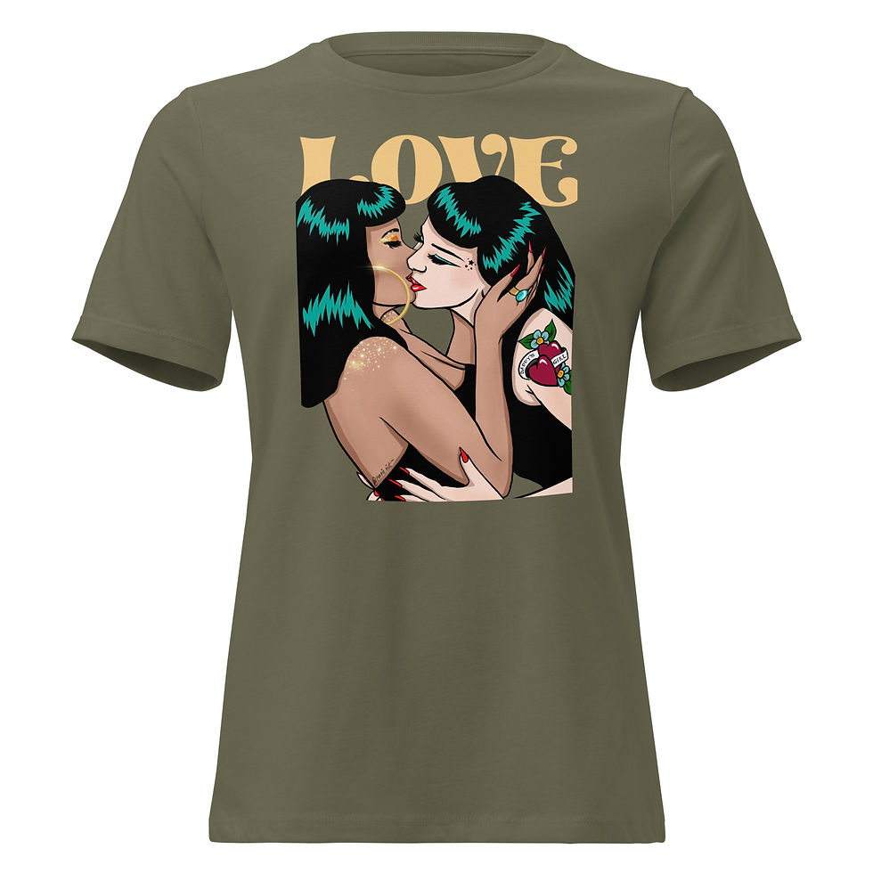 Thumbnail: LOVE - Women's Relaxed T-Shirt - Lesbian Gay LBGTQ Pride Tee 