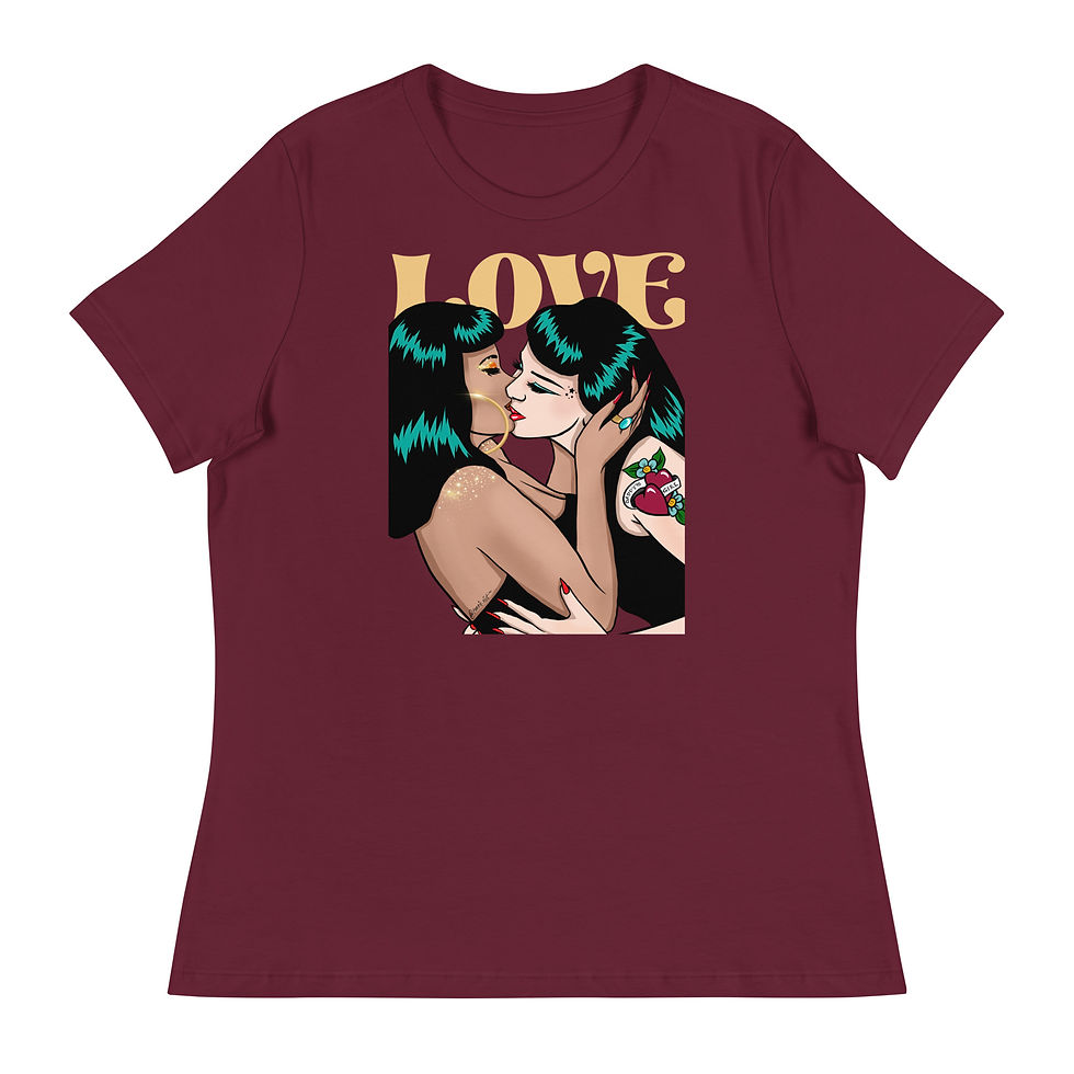 Thumbnail: LOVE - Women's Relaxed T-Shirt - Lesbian Gay LBGTQ Pride Tee 
