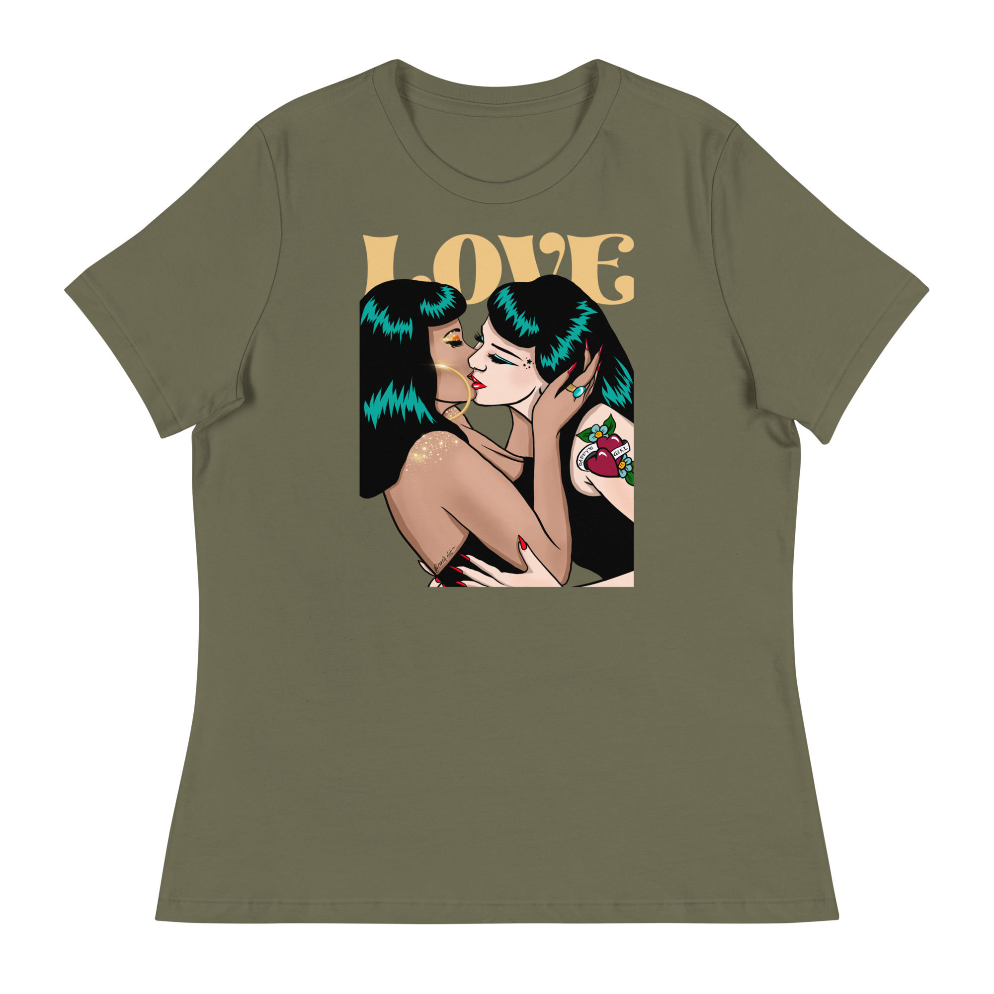 LOVE - Women's Relaxed T-Shirt - Lesbian Gay LBGTQ Pride Tee