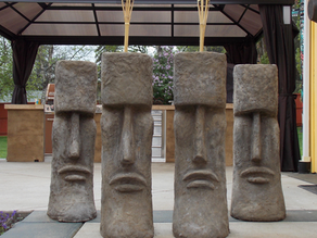 Tiki Planters Made From Cement - Seattle, Snohomish, PNW Yard Art