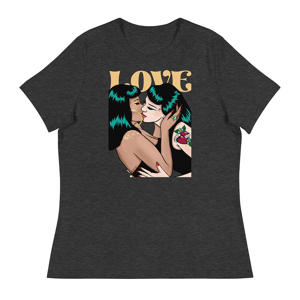 Thumbnail: LOVE - Women's Relaxed T-Shirt - Lesbian Gay LBGTQ Pride Tee 