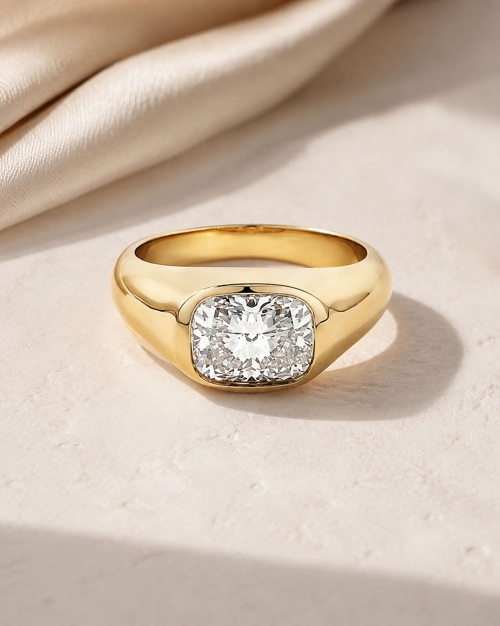 Alessia elongated cushion lab diamond engagement ring in gold