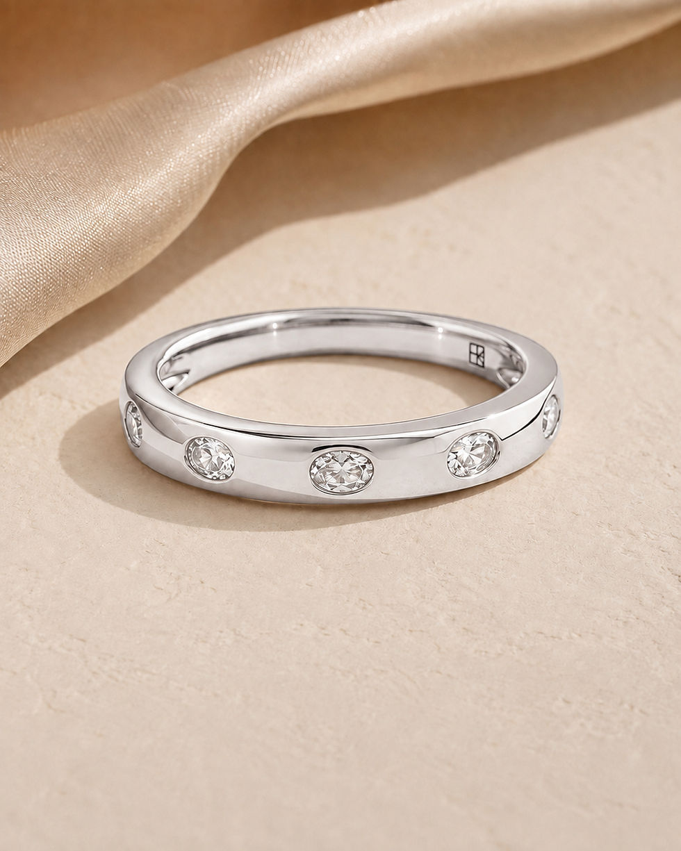 Marielle Oval Lab Diamond Wedding Band in white gold