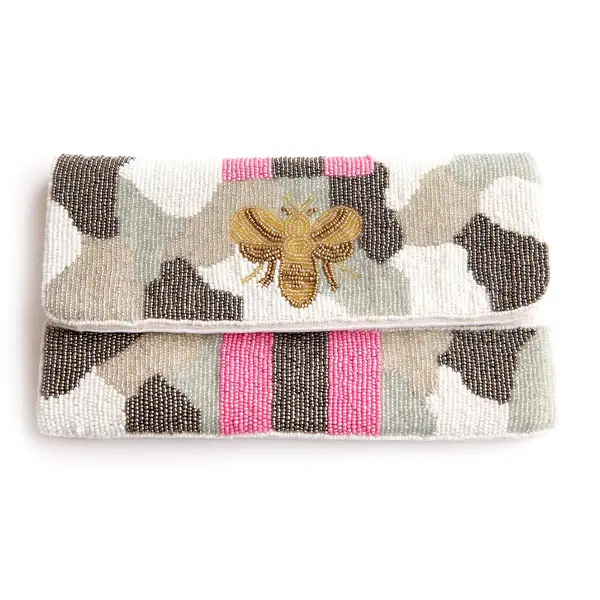Queen Bee collection of seed beaded clutch bags