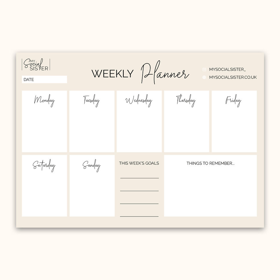DOWNLOADABLE Weekly Planner