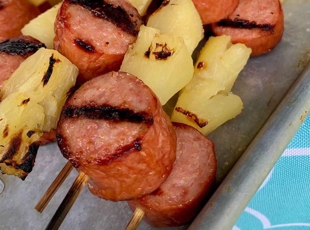 Kielbasa & Pineapple Skewers