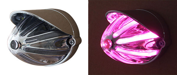 PUNTA ZEPPELIN GRANDE LASER GEL CON FUNCIONES ROSA CROMO 12/24V