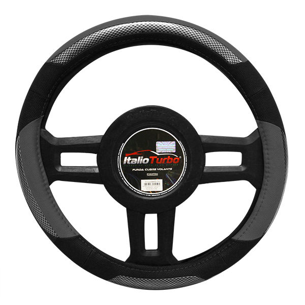 FUNDA DE VOLANTE M 38cm VINIPIEL FIBRA GRIS