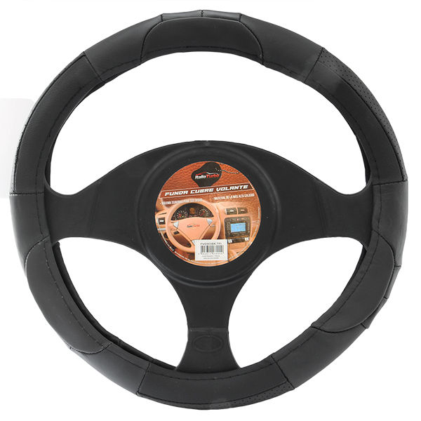 FUNDA DE VOLANTE M 38cm PIEL GENUINA NEGRA