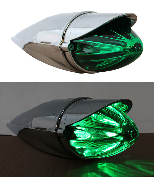 ZEPPELIN TORPEDO LUZ LASER GEL CON FUNCIONES VERDE CROMO 12/24V