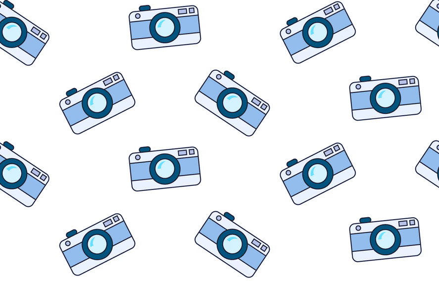 retro-camera-pattern-on-white-background