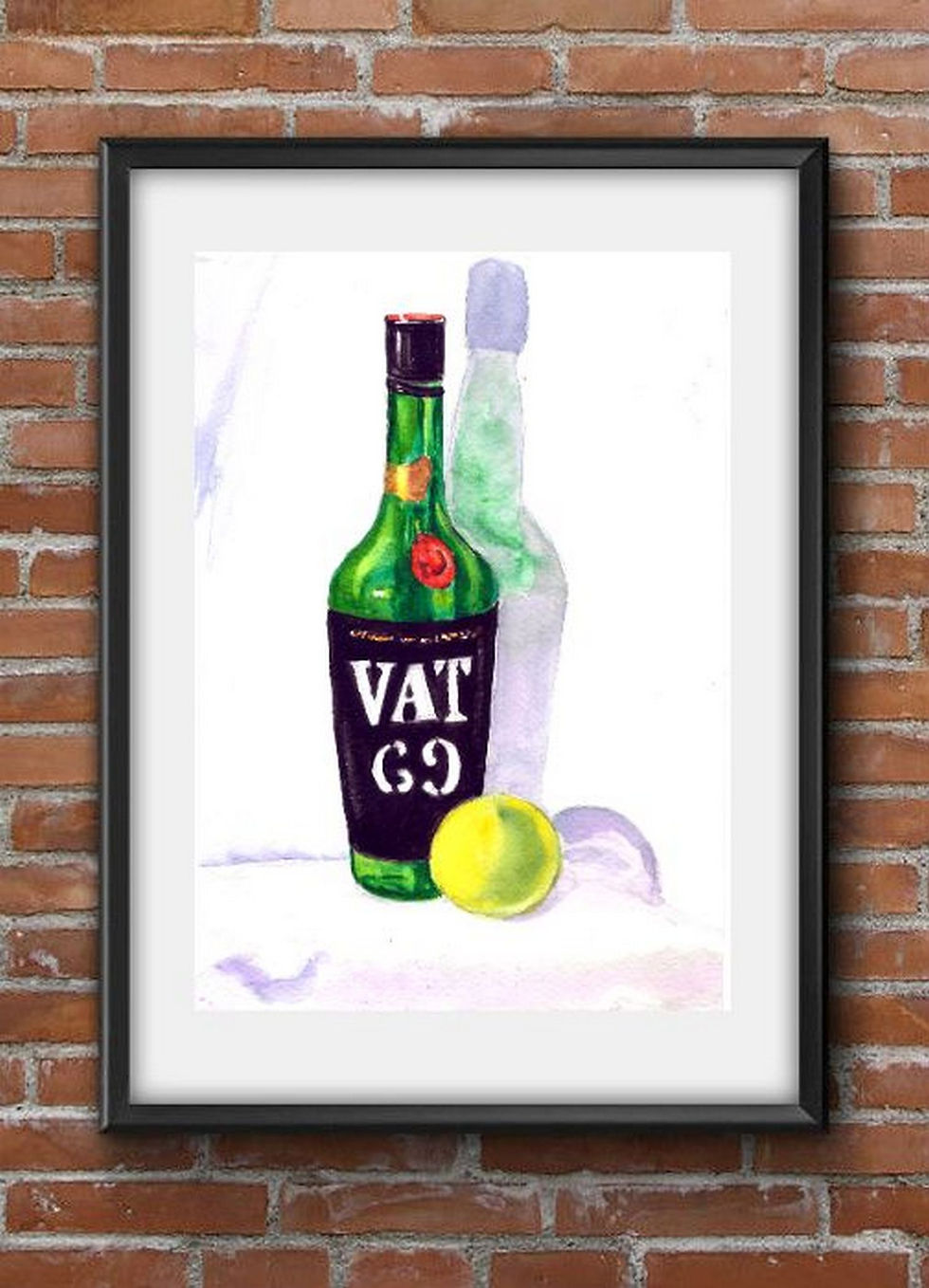 Miniature : Virtual wall view o Still life with Whiskey bottle and Sweet Lime