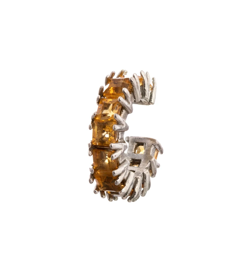 Piercing Carré Citrino Prata 925