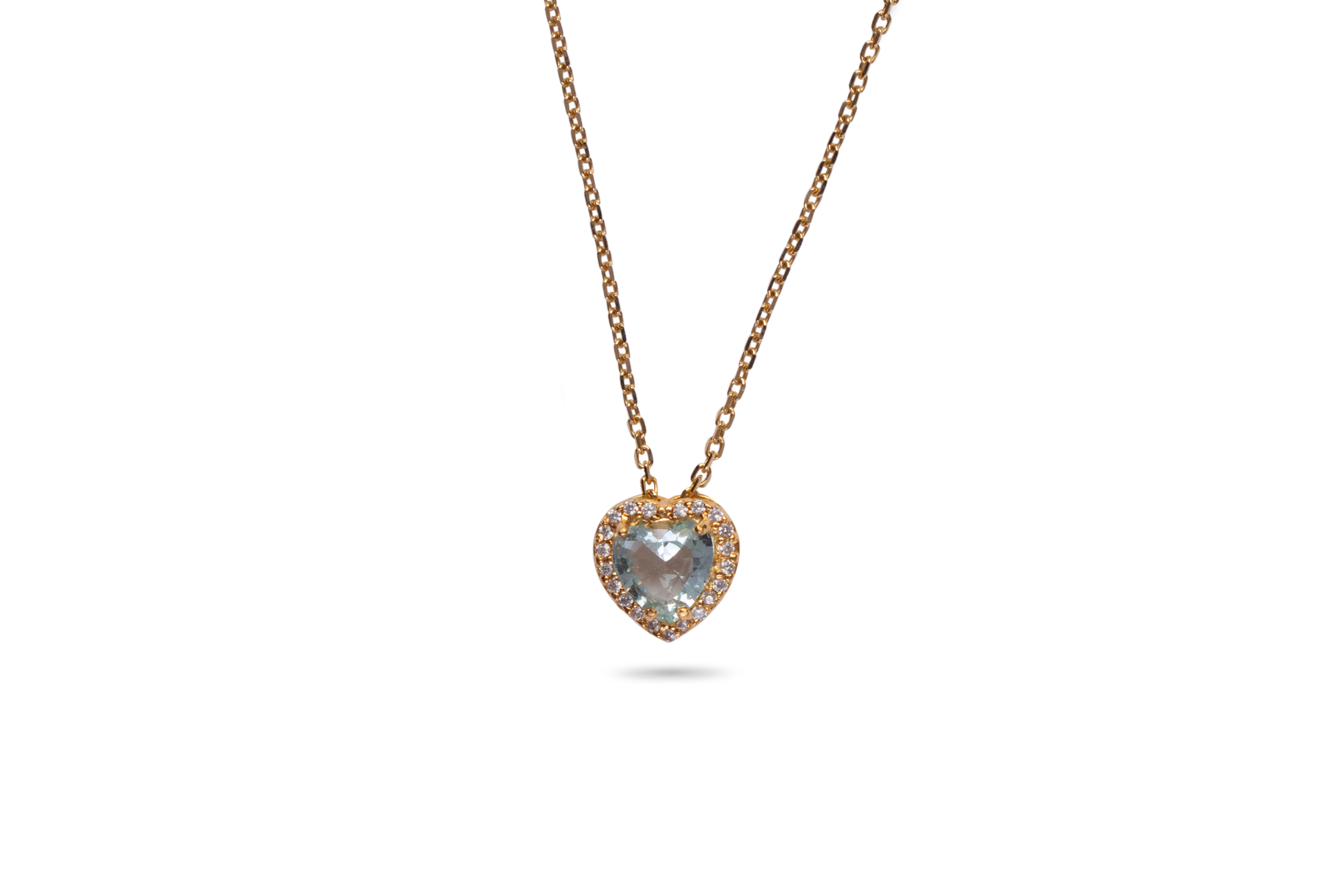 Colar Coração Topázio Sky