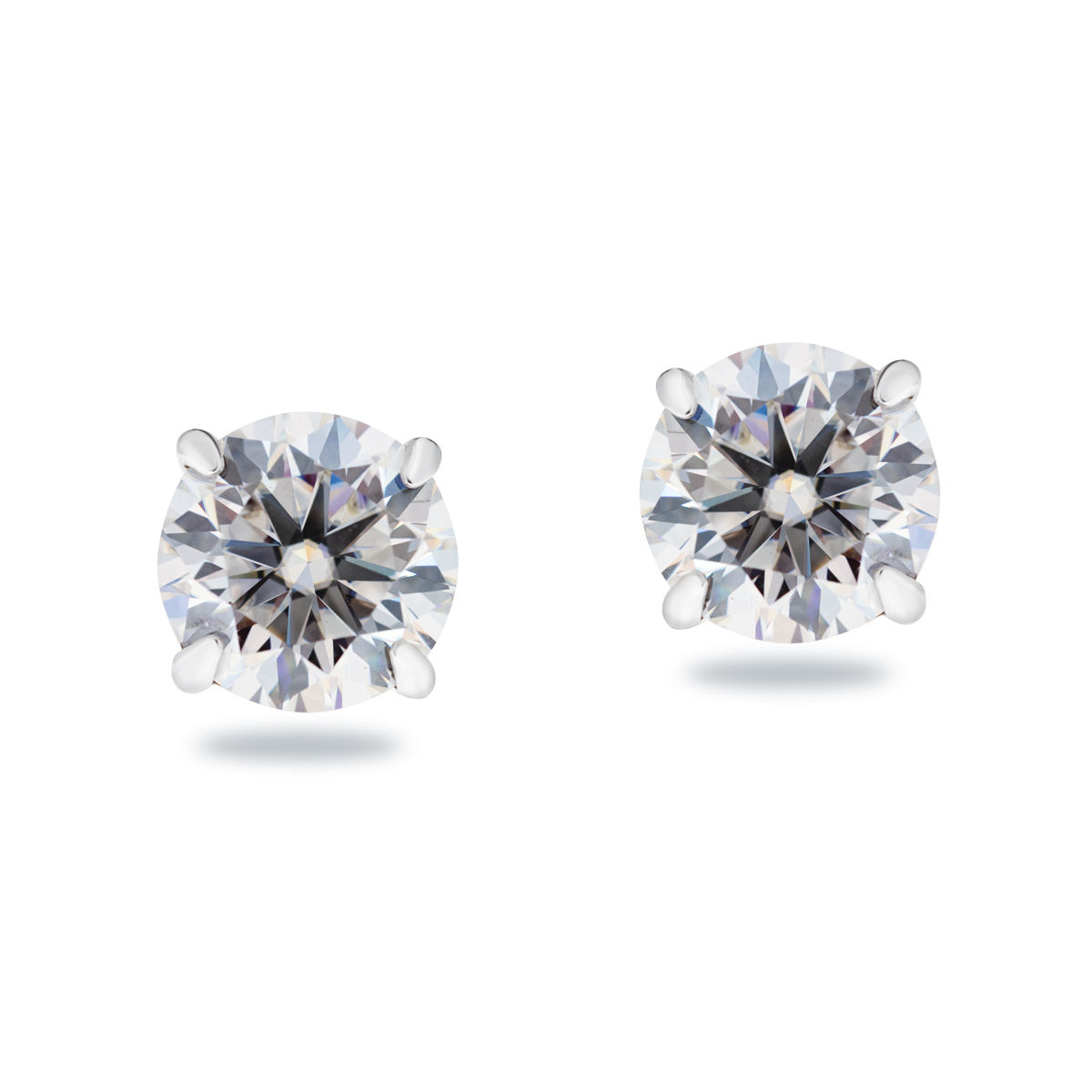 Brinco Solitário Moissanite 10 mm Prata com Banho de Ródio
