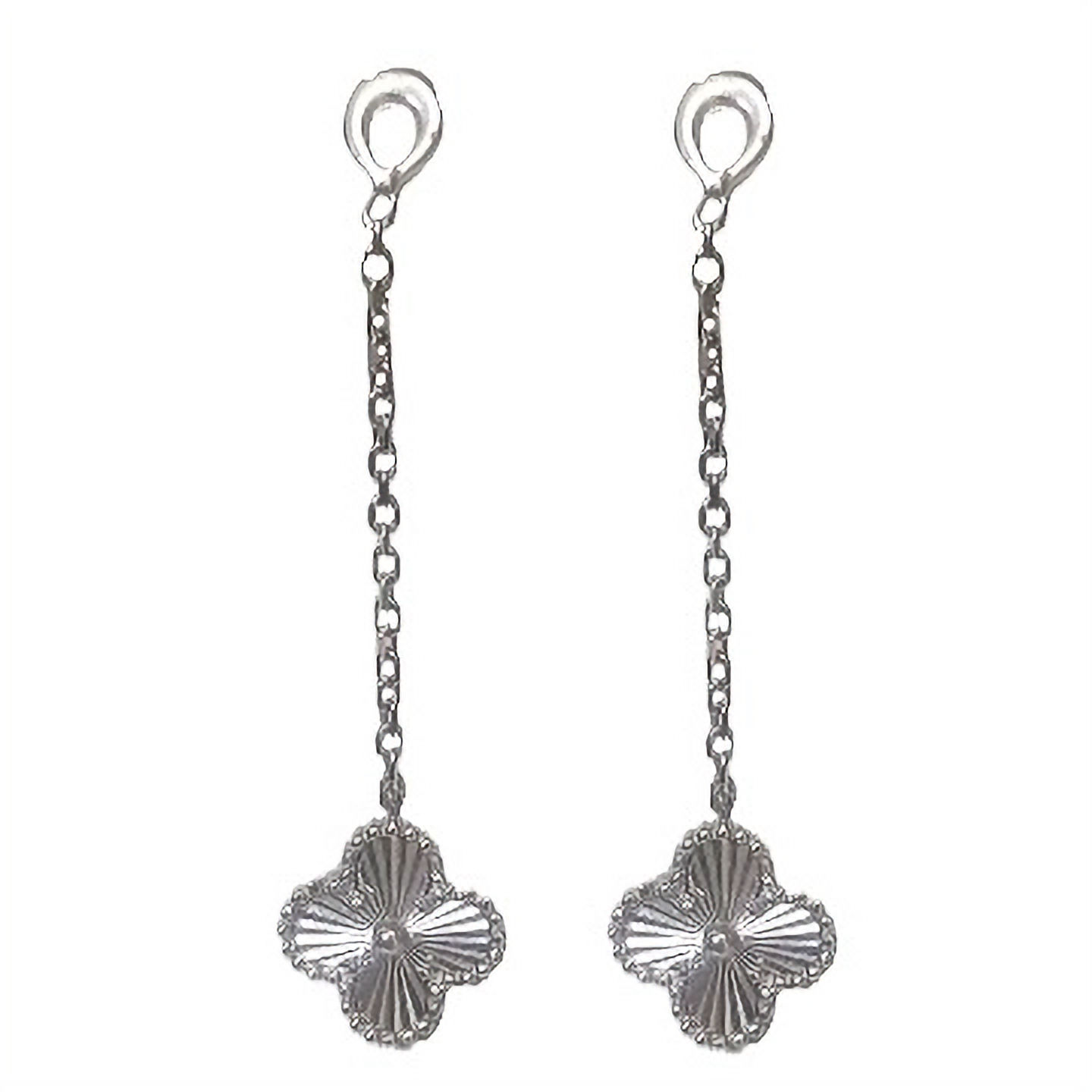 Brinco Prata com Ródio Corrente Flor