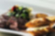 Italian restaurant entrecote with bread