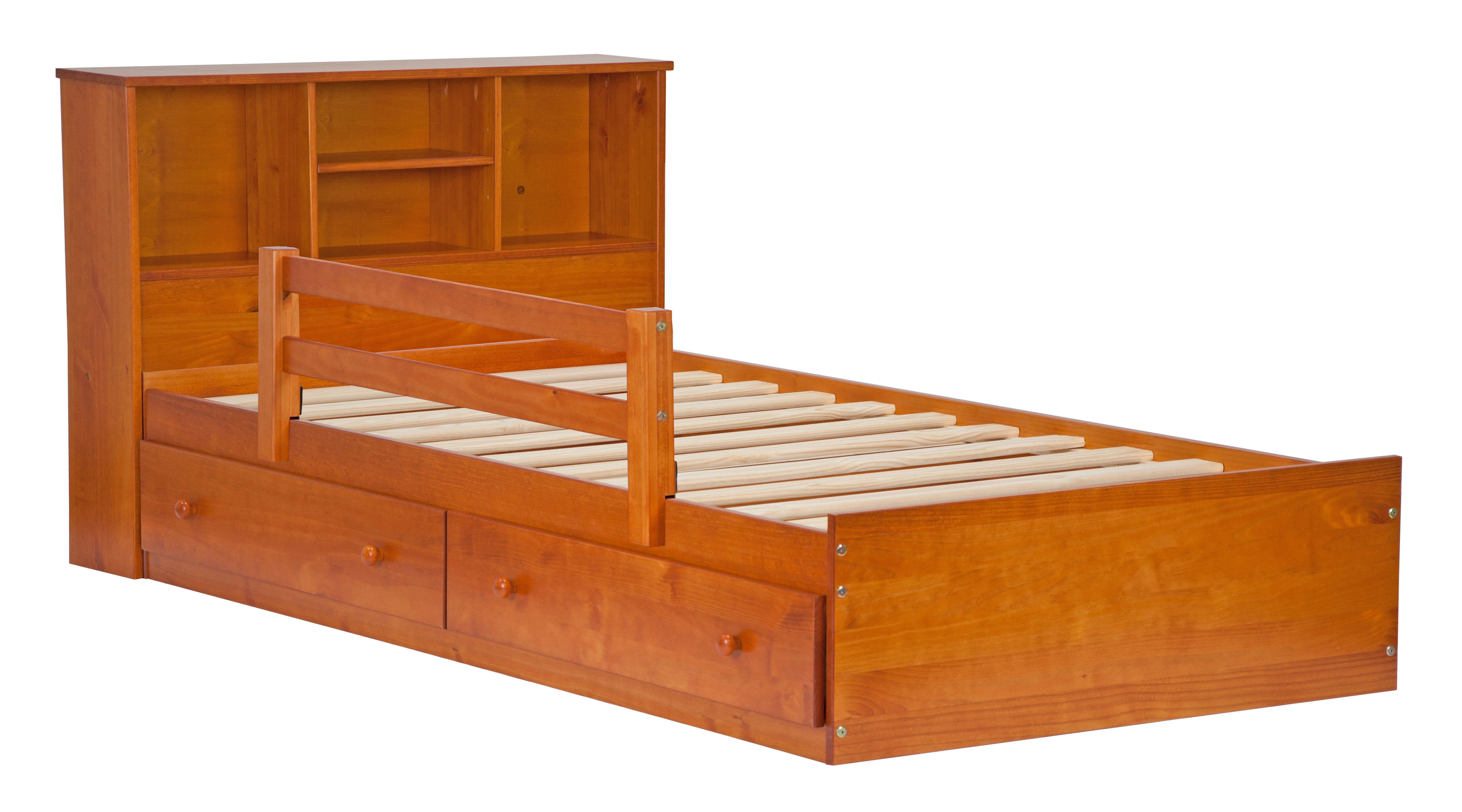Twin Kansas Mate's Bed W/ Drawers Honey Pine | Palace Imports