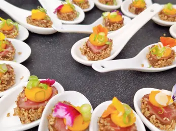 Time & Time Again Wedding Caterers spoon canapes
