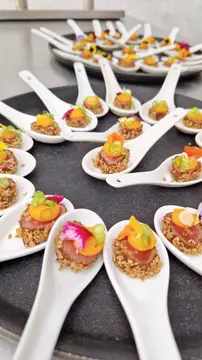 Time & Time Again Wedding Caterers spoon canapes