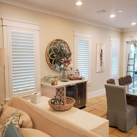 window shutters around a seating area