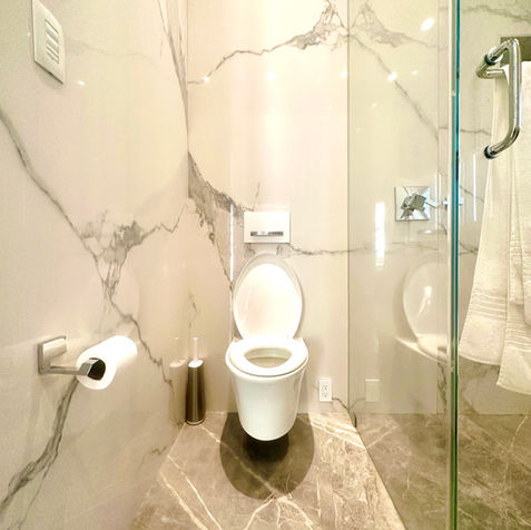 floating toilet stone tiles